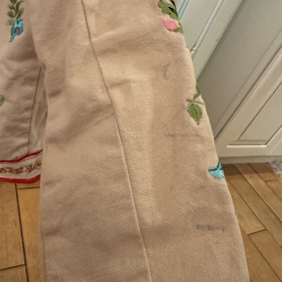 ASOS Beige Floral Embroidered Bomber Jacket Springs Summer - Picture 6 of 14